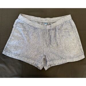 Coastal Casual Beach-ready Linen Blend Minimalist Everyday Ease Blue Shorts XL